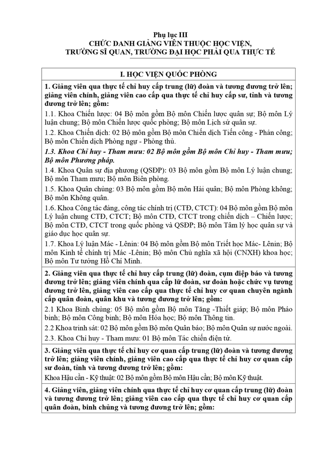 Dự thảo Thông tư quy định Tiêu chuẩn chức danh sĩ quan chuyên môn - kỹ thuật - nghiệp vụ trong Quân đội- Ảnh 59.