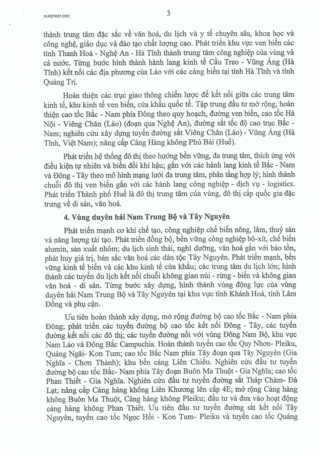Nghị quyết số 27-NQ/TW về phát triển các vùng và tổ chức không gian phát triển quốc gia trong giai đoạn mới- Ảnh 16.