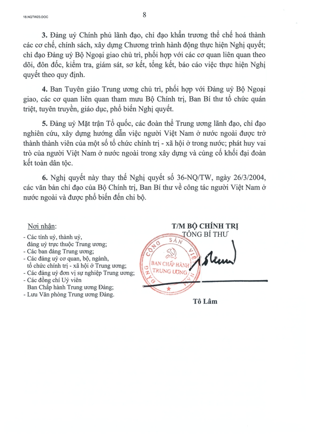 Nghị quyết số 23-NQ/TW của Bộ Chính trị về công tác người Việt Nam ở nước ngoài- Ảnh 8.