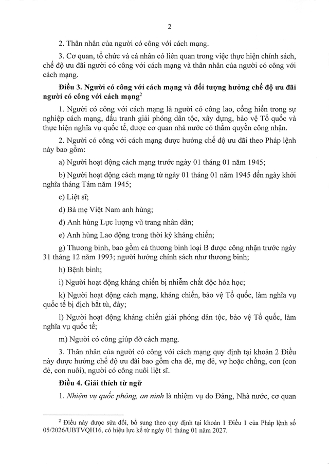 PHÁP LỆNH ƯU ĐÃI NGƯỜI CÓ CÔNG VỚI CÁCH MẠNG- Ảnh 3.