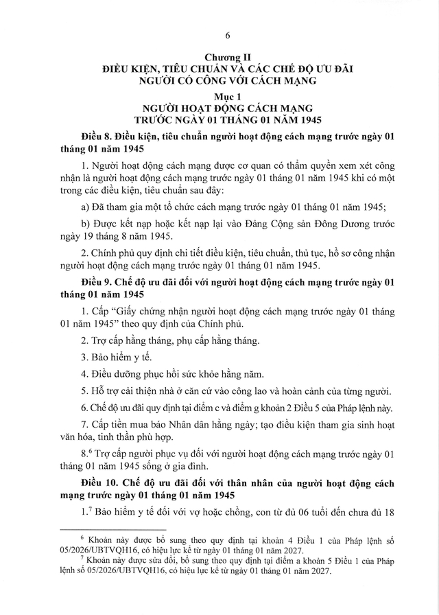 PHÁP LỆNH ƯU ĐÃI NGƯỜI CÓ CÔNG VỚI CÁCH MẠNG- Ảnh 7.