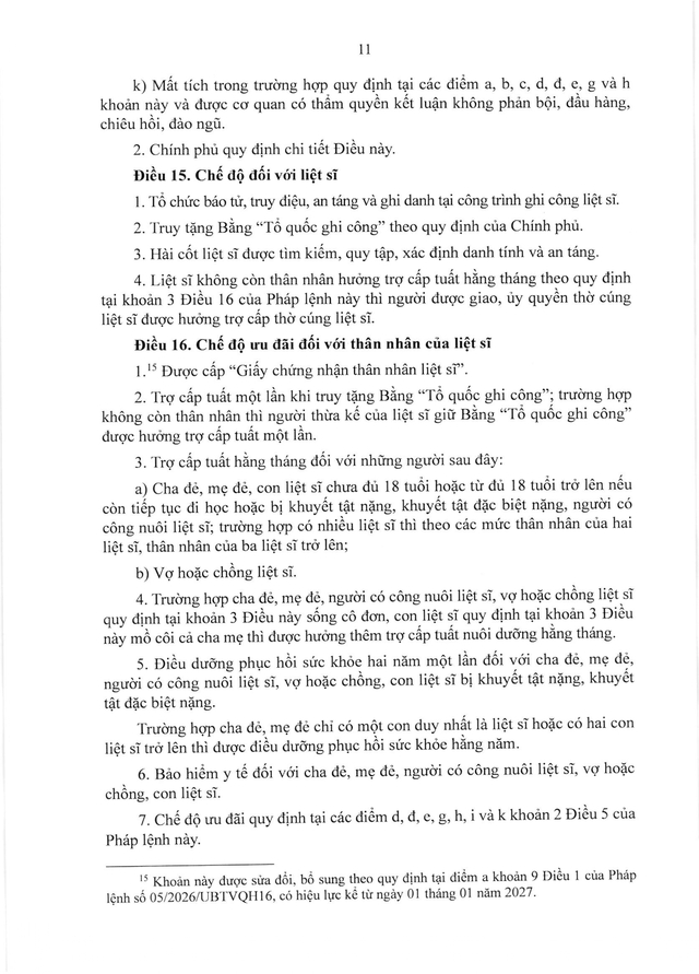 PHÁP LỆNH ƯU ĐÃI NGƯỜI CÓ CÔNG VỚI CÁCH MẠNG- Ảnh 12.