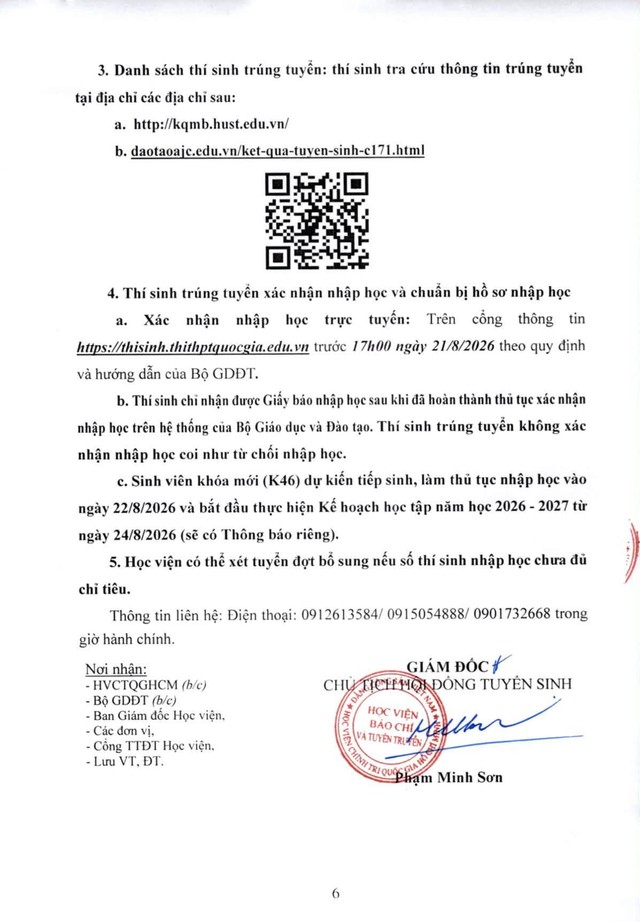 Điểm chuẩn Học viện Báo chí và Tuyên truyền 2026- Ảnh 7.