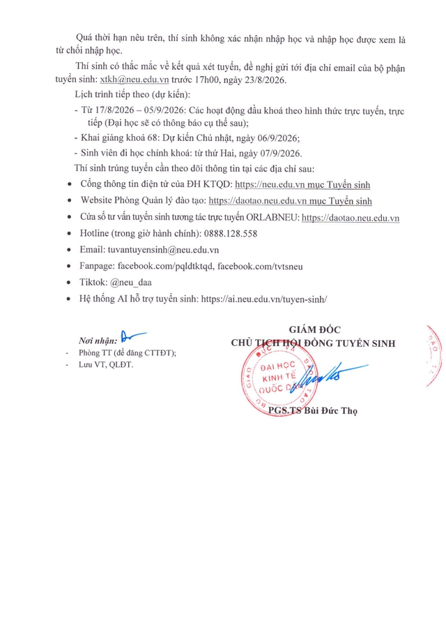 ĐIỂM CHUẨN trúng tuyển Đại học Kinh tế quốc dân 2026- Ảnh 4.