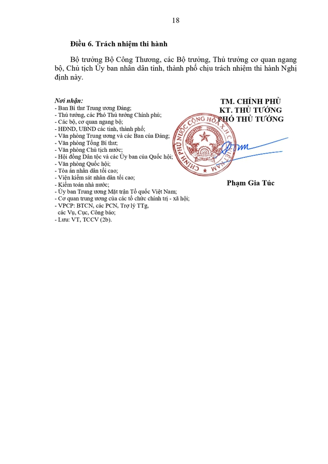 Toàn văn: Nghị định số 351/2026/NĐ-CP quy định chức năng, nhiệm vụ, quyền hạn, cơ cấu tổ chức của Bộ Công Thương- Ảnh 19.