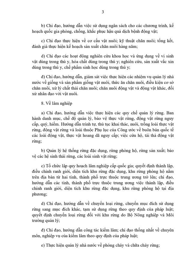 Nghị định số 355/2026/NĐ-CP quy định chức năng, nhiệm vụ, quyền hạn, cơ cấu tổ chức của Bộ Nông nghiệp và Môi trường- Ảnh 3.