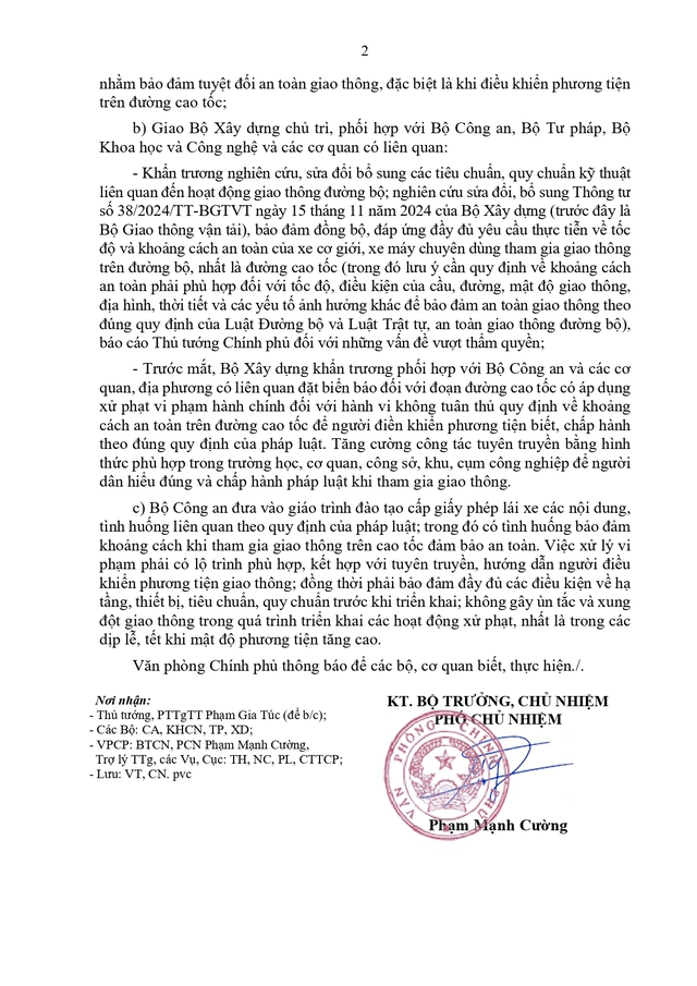 Khẩn trương đặt biển báo xử phạt vi phạm khoảng cách an toàn; nghiên cứu sửa Thông tư 38/2024/TT-BGTVT- Ảnh 3.