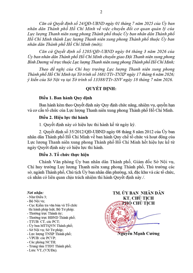Chức năng, nhiệm vụ, quyền hạn, cơ cấu tổ chức của Lực lượng Thanh niên xung phong TPHCM- Ảnh 2.