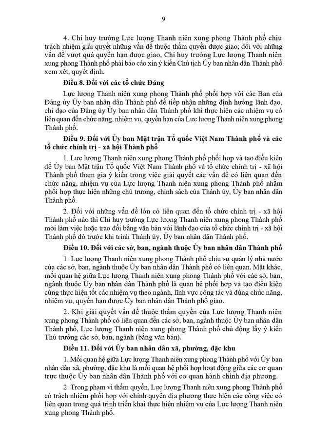 Chức năng, nhiệm vụ, quyền hạn, cơ cấu tổ chức của Lực lượng Thanh niên xung phong TPHCM- Ảnh 9.