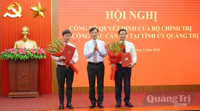 Bộ Chính trị chỉ định đồng chí Vương Quốc Tuấn giữ chức Bí thư Tỉnh ủy Quảng Trị; đồng chí Bùi Hoàng Phương giữ chức Phó Bí thư Tỉnh ủy Quảng Trị- Ảnh 1.