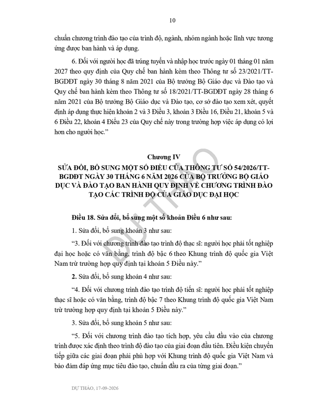 Dự thảo Thông tư sửa đổi, bổ sung quy định về TUYỂN SINH ĐẠI HỌC- Ảnh 12.