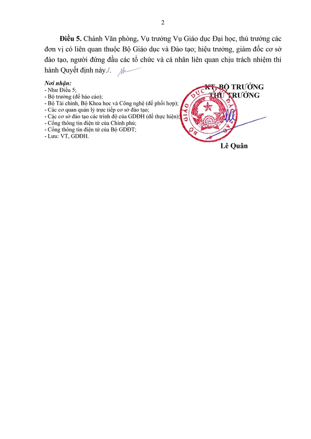 Quyết định 2780/QĐ-BGDĐT về mức điểm xét hưởng chính sách học bổng với các năm tuyển sinh 2025 và 2026- Ảnh 2.