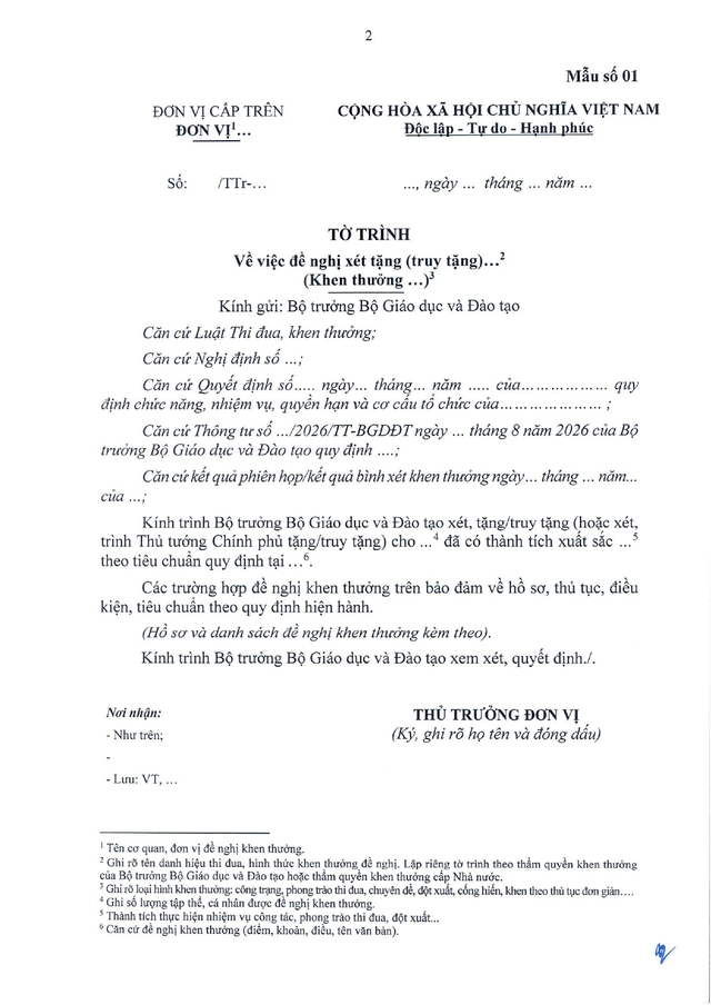 Thông tư số 67/2026/TT-BGDĐT quy định chi tiết, hướng dẫn thi hành Luật Thi đua, khen thưởng đối với ngành Giáo dục- Ảnh 16.