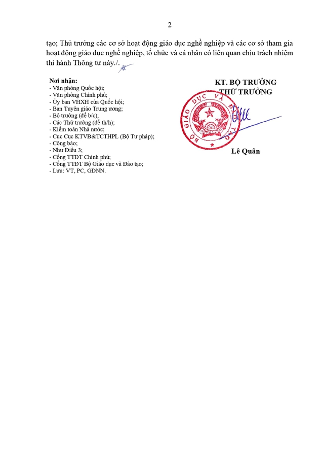 Thông tư số 76/2026/TT-BGDĐT quy chế tuyển sinh trong giáo dục nghề nghiệp- Ảnh 3.