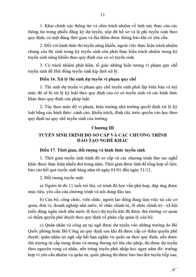 Thông tư số 76/2026/TT-BGDĐT quy chế tuyển sinh trong giáo dục nghề nghiệp- Ảnh 14.