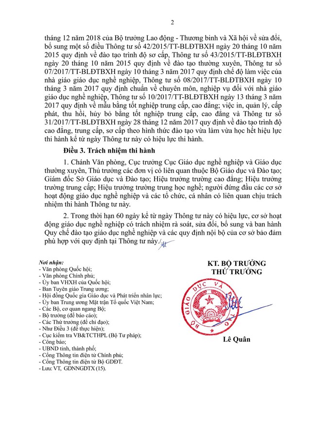Thông tư số 79/2026/TT-BGDĐT quy chế đào tạo trong giáo dục nghề nghiệp- Ảnh 2.