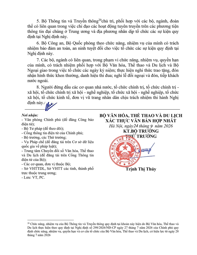Quy định về tổ chức ngày kỷ niệm; nghi thức trao tặng, đón nhận hình thức khen thưởng, danh hiệu;...- Ảnh 19.