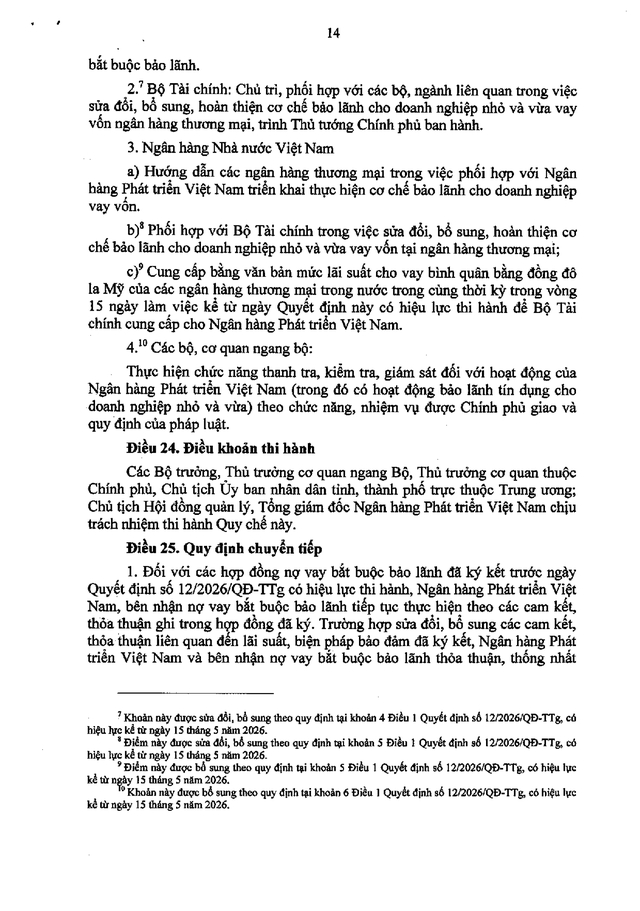 Quy chế bảo lãnh cho doanh nghiệp nhỏ và vừa vay vốn tại ngân hàng thương mại- Ảnh 14.