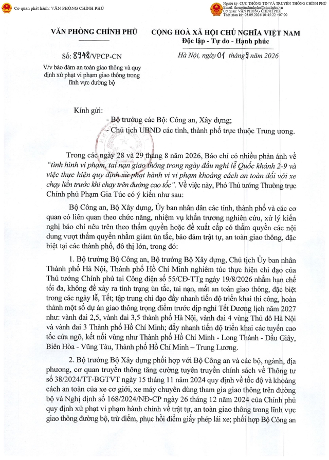 Khẩn trương nghiên cứu, xử lý kiến nghị việc xử phạt vi phạm khoảng cách an toàn trên cao tốc- Ảnh 1.