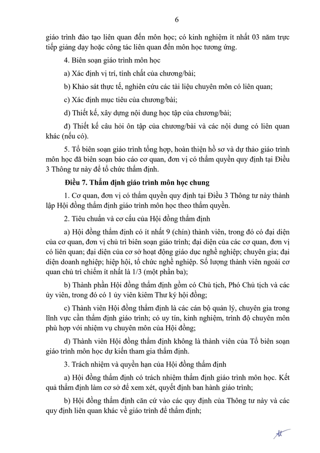 Quy trình biên soạn, ban hành chương trình, giáo trình môn học chung của giáo dục nghề nghiệp- Ảnh 6.