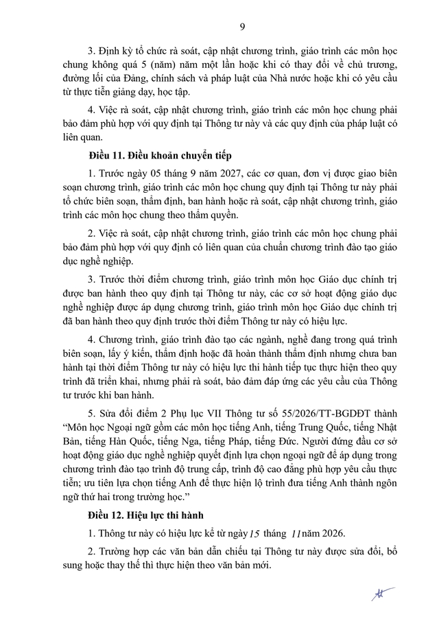 Quy trình biên soạn, ban hành chương trình, giáo trình môn học chung của giáo dục nghề nghiệp- Ảnh 9.