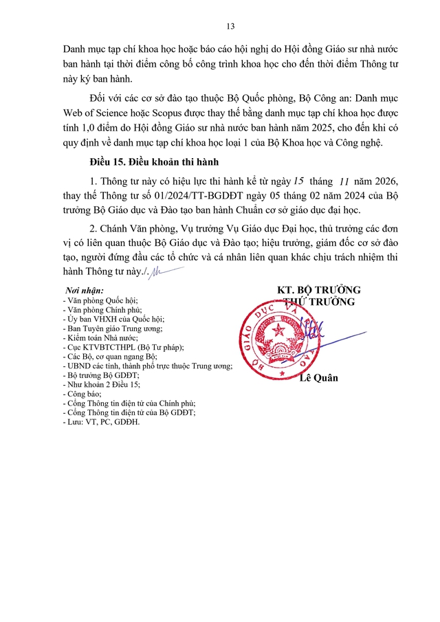 TOÀN VĂN: Thông tư 83/2026/TT-BGDĐT quy định Chuẩn cơ sở giáo dục đại học- Ảnh 13.