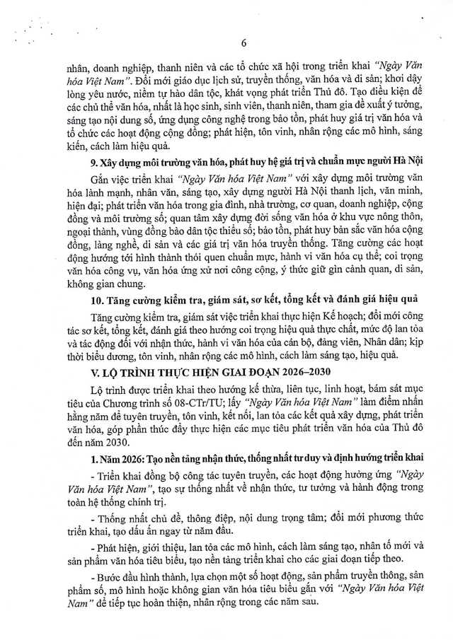 Kế hoạch số 100-KH/TU triển khai "Ngày Văn hóa Việt Nam" trên địa bàn Hà Nội- Ảnh 7.