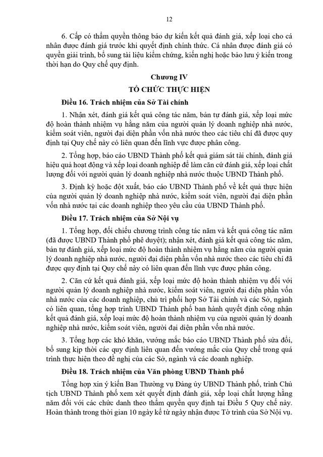 Quyết định số 123/2026/QĐ-UBND: Quy chế đánh giá, xếp loại người quản lý, kiểm soát viên tại doanh nghiệp- Ảnh 12.