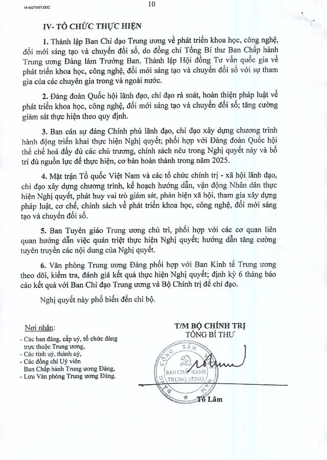 TOÀN VĂN: Nghị quyết 57-NQ/TW về đột phá phát triển khoa học, công nghệ, đổi mới sáng tạo và chuyển đổi số quốc gia- Ảnh 11.