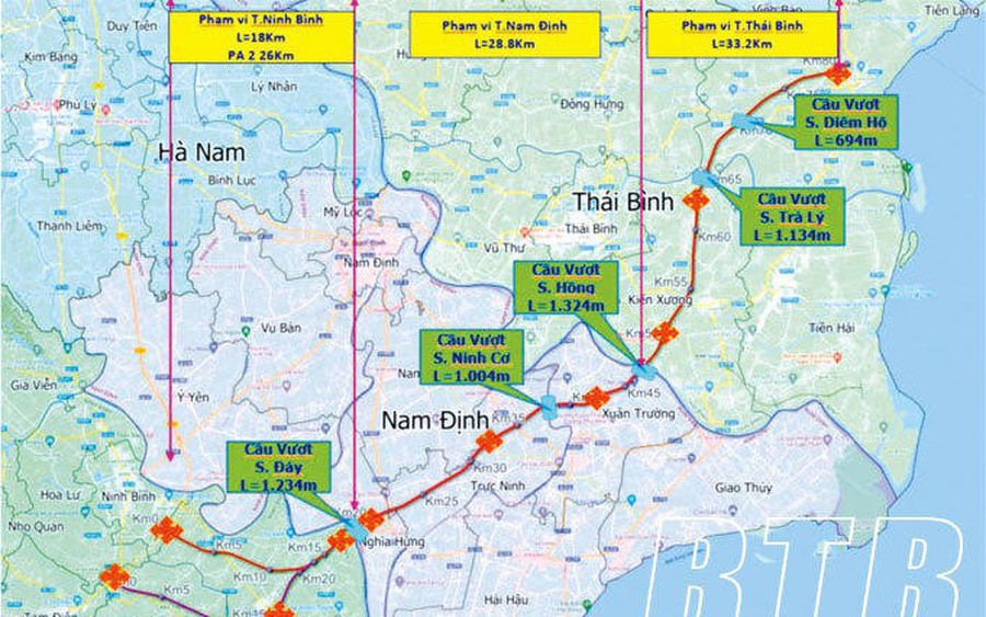 Đầu tư 19.784 tỷ đồng làm cao tốc Nam Định - Thái Bình 120km/giờ