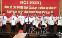 Bổ nhiệm Giám đốc, Phó Giám đốc Sở, Chánh Văn phòng UBND tỉnh, chỉ định Phó Bí thư Huyện ủy