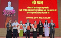 Công bố quyết định hợp nhất Ban Tuyên giáo và Ban Dân vận Huyện ủy