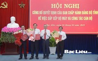 Công bố các quyết định sắp xếp bộ máy và công tác cán bộ tỉnh Bạc Liêu