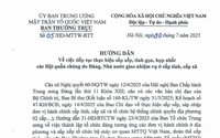 Hướng dẫn 05/HD-MTTW-BTT tiếp tục thực hiện sắp xếp, tinh gọn, hợp nhất các hội quần chúng do Đảng, Nhà nước giao nhiệm vụ ở cấp tỉnh, cấp xã