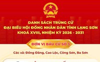 Danh sách trúng cử đại biểu HĐND tỉnh Lạng Sơn nhiệm kỳ 2026 - 2031