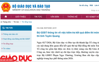 Bộ GDĐT thông tin việc kiểm tra kết quả điểm thi môn Toán tại Tuyên Quang