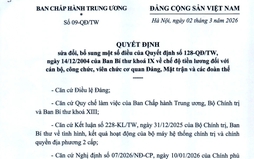 TOÀN VĂN: Quyết định 09-QĐ/TW sửa đổi, bổ sung chế độ tiền lương với cán bộ, CCVC cơ quan Đảng, Mặt trận và các đoàn thể