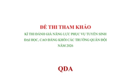 TUYỂN SINH QUÂN SỰ 2026: Đề thi tham khảo Kỳ thi đánh giá năng lực