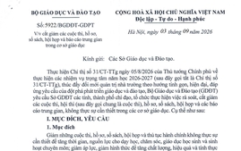 Công văn 5922/BGDĐT-GDPT về cắt giảm các cuộc thi, hồ sơ, sổ sách, hội họp trong cơ sở giáo dục