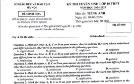 TUYỂN SINH LỚP 10 THPT năm 2024 của HÀ NỘI: Gợi ý ôn luyện, giải đề minh họa môn Tiếng Anh