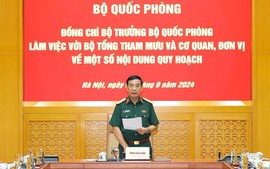 Đại tướng Phan Văn Giang làm việc với Bộ Tổng Tham mưu