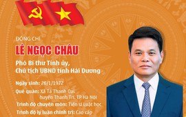 Tiểu sử đồng chí Lê Ngọc Châu, tân Phó Bí thư Tỉnh ủy, Chủ tịch UBND tỉnh Hải Dương