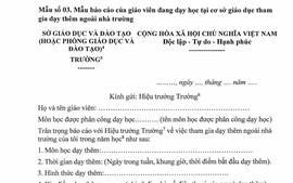 Mẫu BÁO CÁO CỦA GIÁO VIÊN DẠY THÊM NGOÀI NHÀ TRƯỜNG