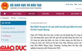 Bộ GDĐT thông tin việc kiểm tra kết quả điểm thi môn Toán tại Tuyên Quang