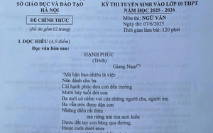 Đề thi môn Ngữ văn vào lớp 10 năm học 2025-2026 của Hà Nội