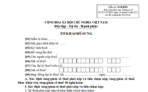 Hướng dẫn khai tờ khai bổ sung hồ sơ khai thuế mẫu số 01/KHBS