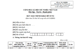 Bản giải trình khai bổ sung hồ sơ khai thuế mẫu số 01-1/KHBS