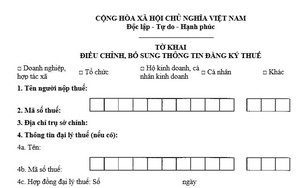 Thay đổi thông tin đăng ký thuế cho hộ kinh doanh