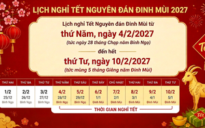 LỊCH NGHỈ TẾT NGUYÊN ĐÁN ĐINH MÙI, NGHỈ LỄ QUỐC KHÁNH 2027
