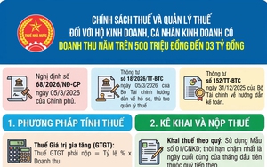 Chính sách thuế với hộ kinh doanh có doanh thu năm trên 500 triệu đồng đến 3 tỷ đồng